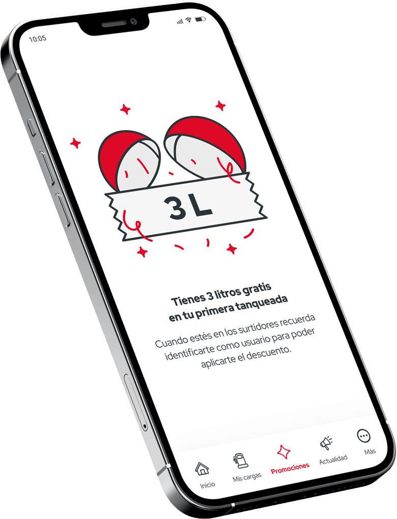 3 litros gratis con App
